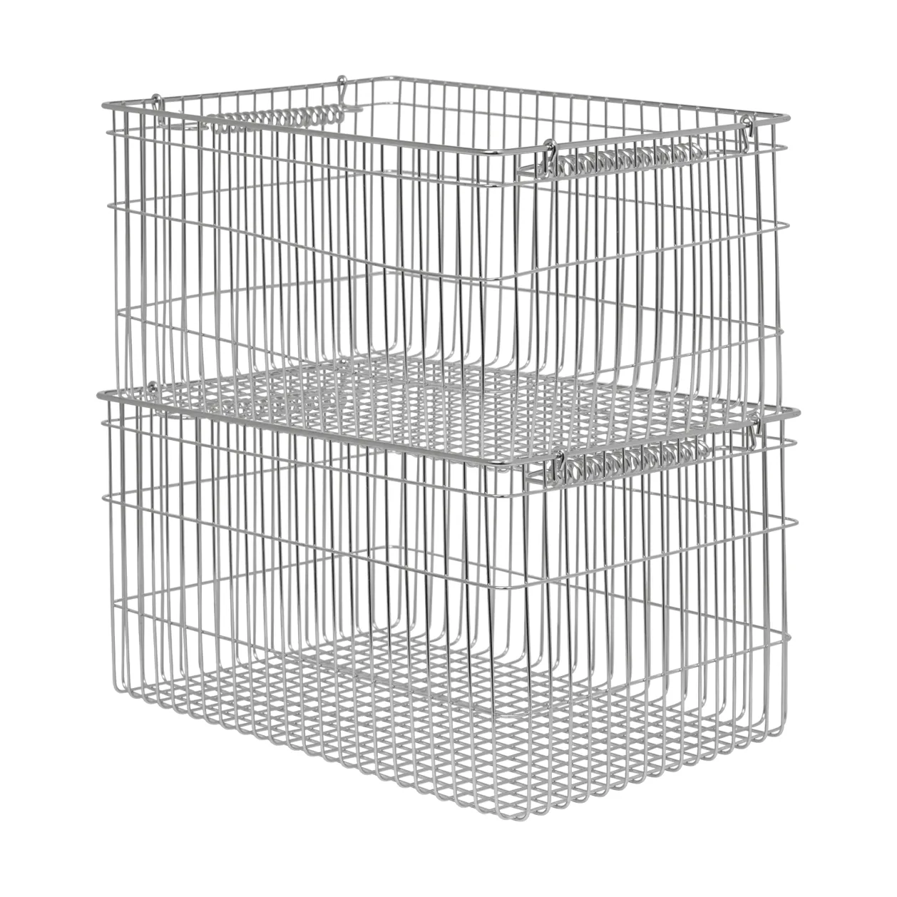 Cala stackable basket 2-pack, Stainless steel, 36.2x26.2x20.2 cm Ferm Living