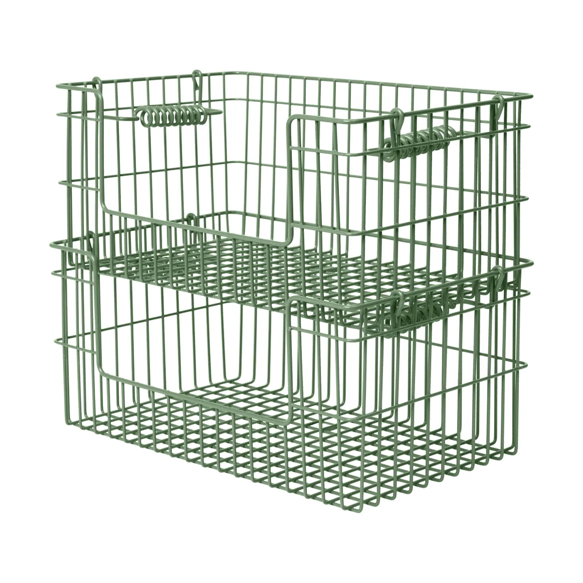 Cala stackable basket 2-pack, Verdant green, 28.7x18x13 cm Ferm Living