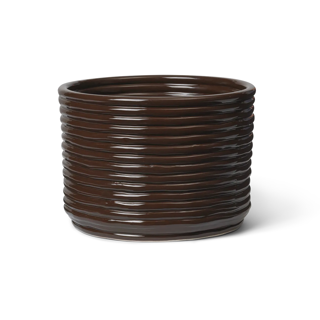 Corduroy flower pot Ø20x15 cm, Carob Brown Ferm Living