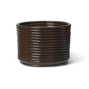 Corduroy flower pot Ø20x15 cm - Carob Brown - Ferm Living
