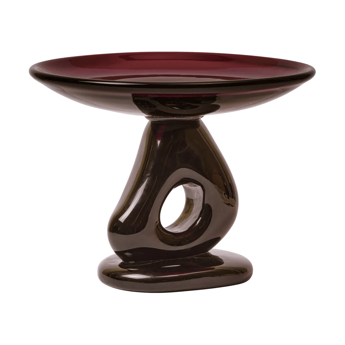 Damo glass centerpiece tray Ø30 cm, Dark grape Ferm Living