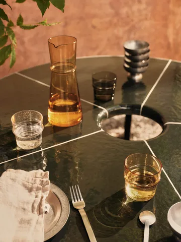 Deya dining table - Dark green, Ø120x75 cm - Ferm Living