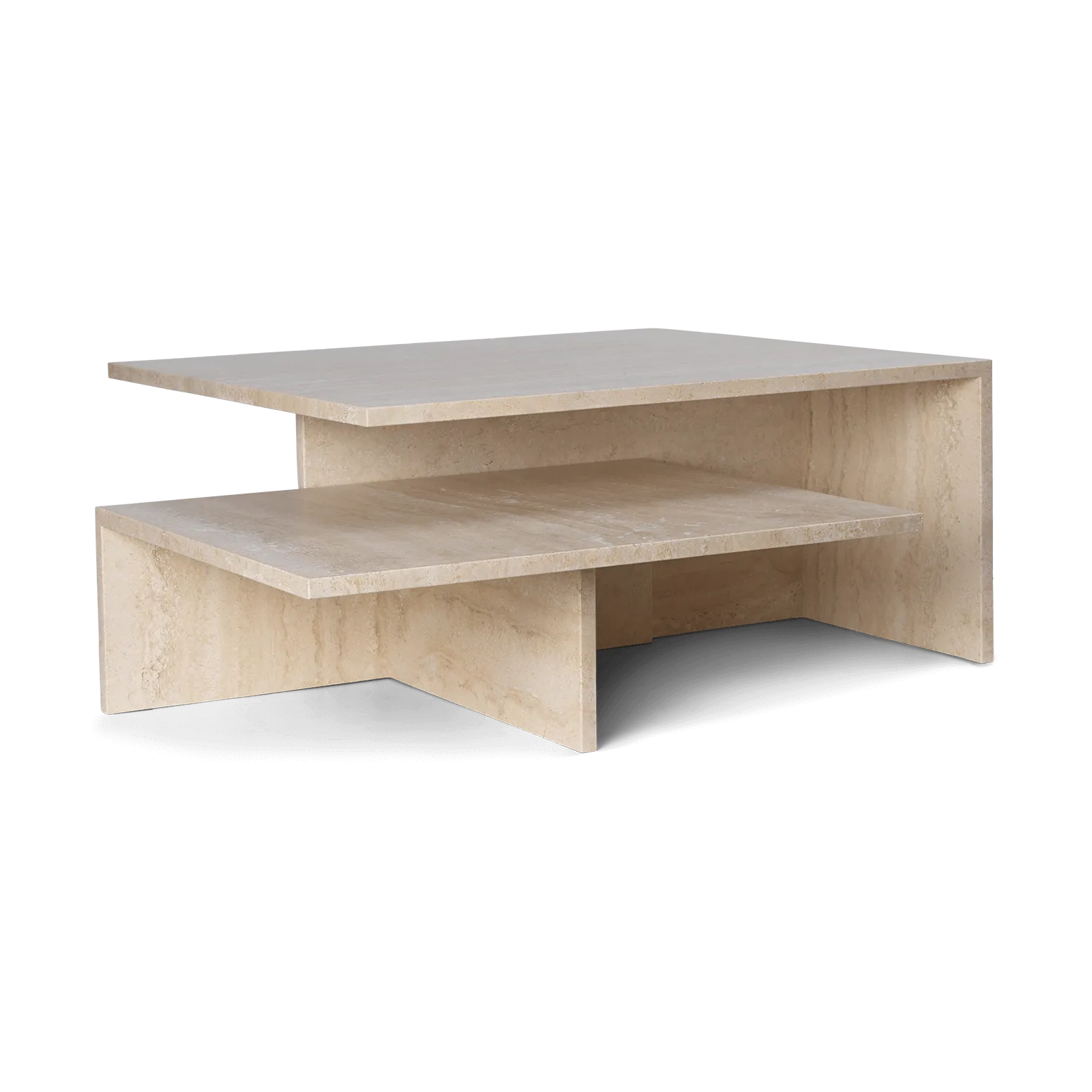 Distinct Grande Duo coffee table 133x70x35 cm, Travertine Ferm Living