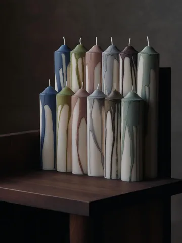 Drip pillar candle - Tea Green, 20 cm - Ferm Living