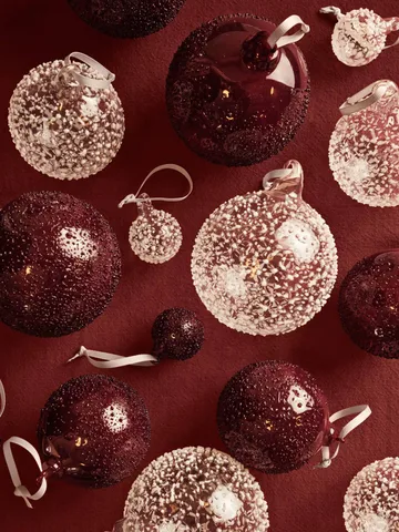 Flurry Christmas baubles 3-pack - L, Picante Red - Ferm Living