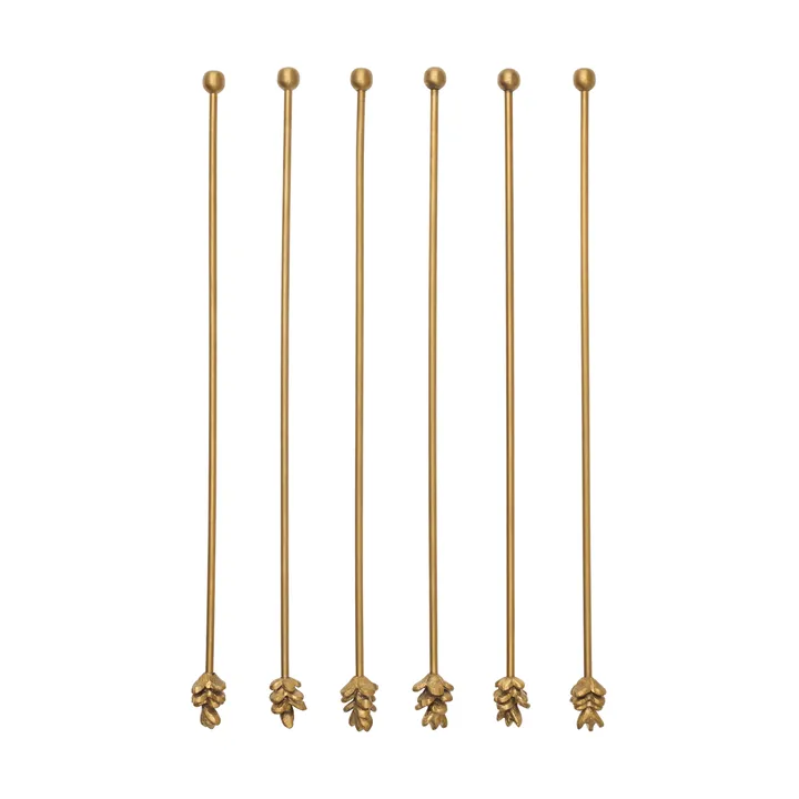 Forest drink stirrers 6-pack - Brass - Ferm Living