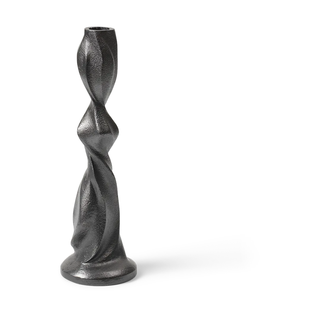 Gale candlestick 25 cm, Blackened Aluminium Ferm Living