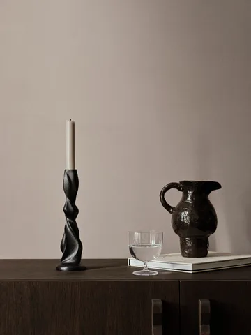Gale candlestick 25 cm - Blackened Aluminium - Ferm Living
