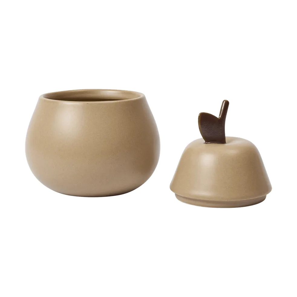 Pear ceramic bowl with lid, Cashmere Ferm Living