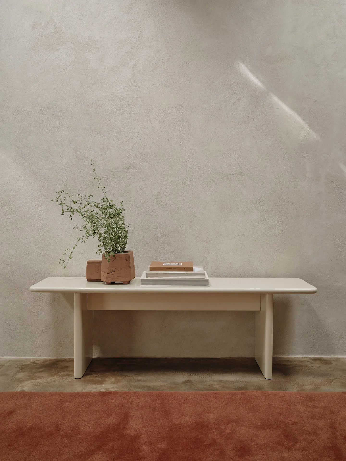 Rink bench 140 cm, Eggshell Ferm Living