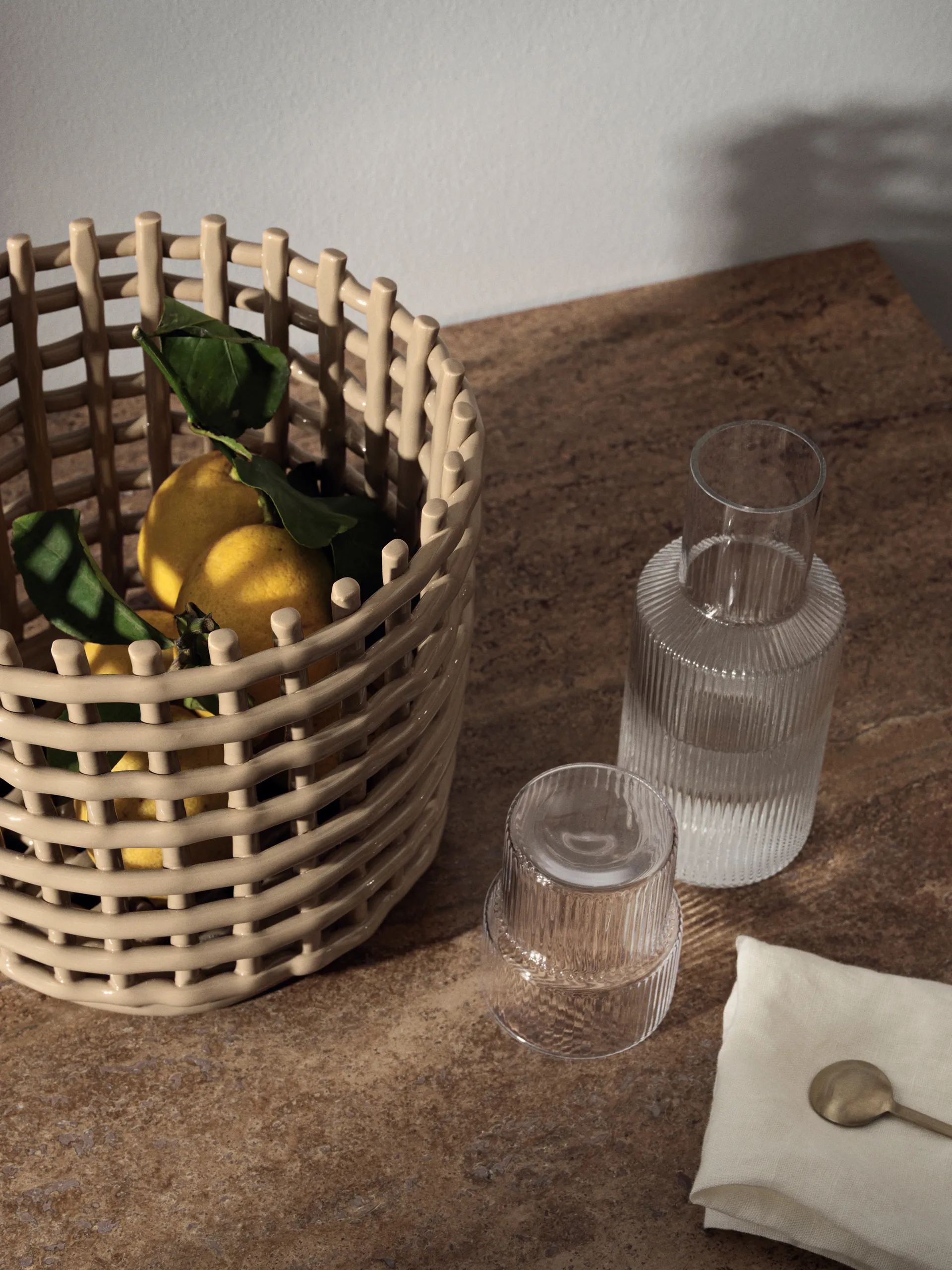 Ripple carafe and glass 17 pieces - Clear Ferm Living