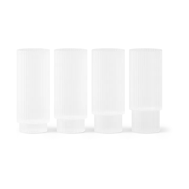 Ripple long drink glass 4-pack - Frosted - Ferm Living