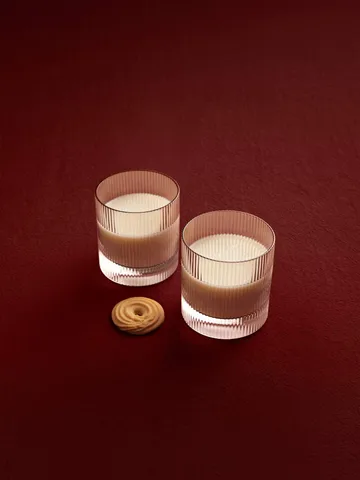 Ripple tumbler glass 25 cl 2-pack - Blush - Ferm Living