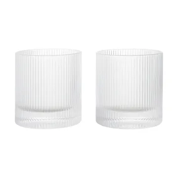 Ripple tumbler glass 25 cl 2-pack - Clear - Ferm Living