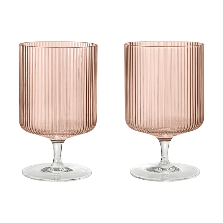 Ripple wine glass 2-pack - Blush - Ferm Living