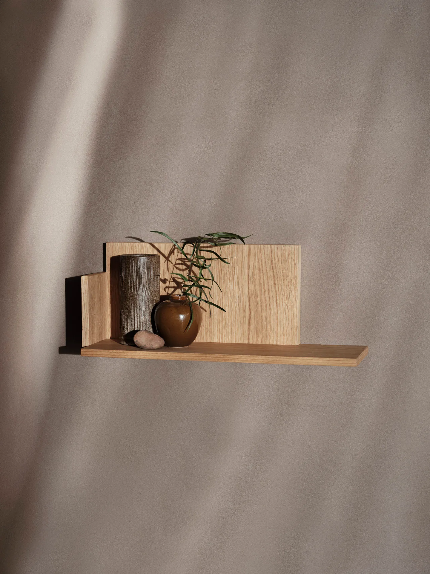 Stagger shelf low, Oiled Oak Ferm Living