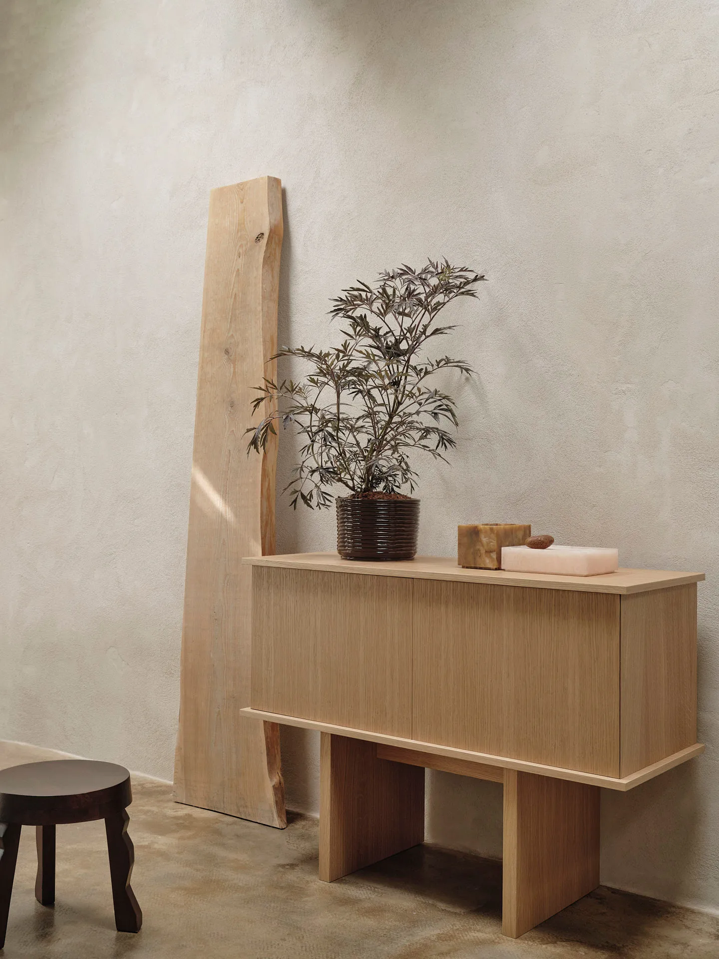 Stilt sideboard single 72,5x100 cm, Natural oak Ferm Living