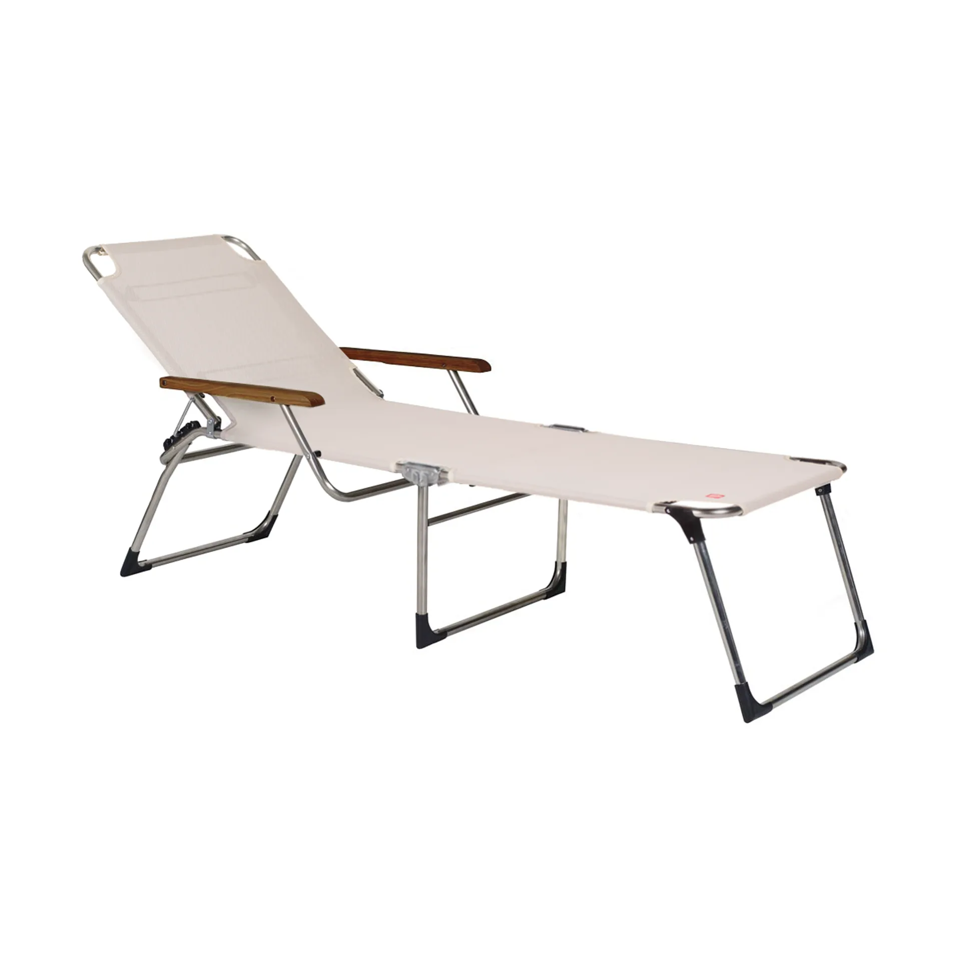 Amigo sun lounger high with armrests, White-beige Fiam