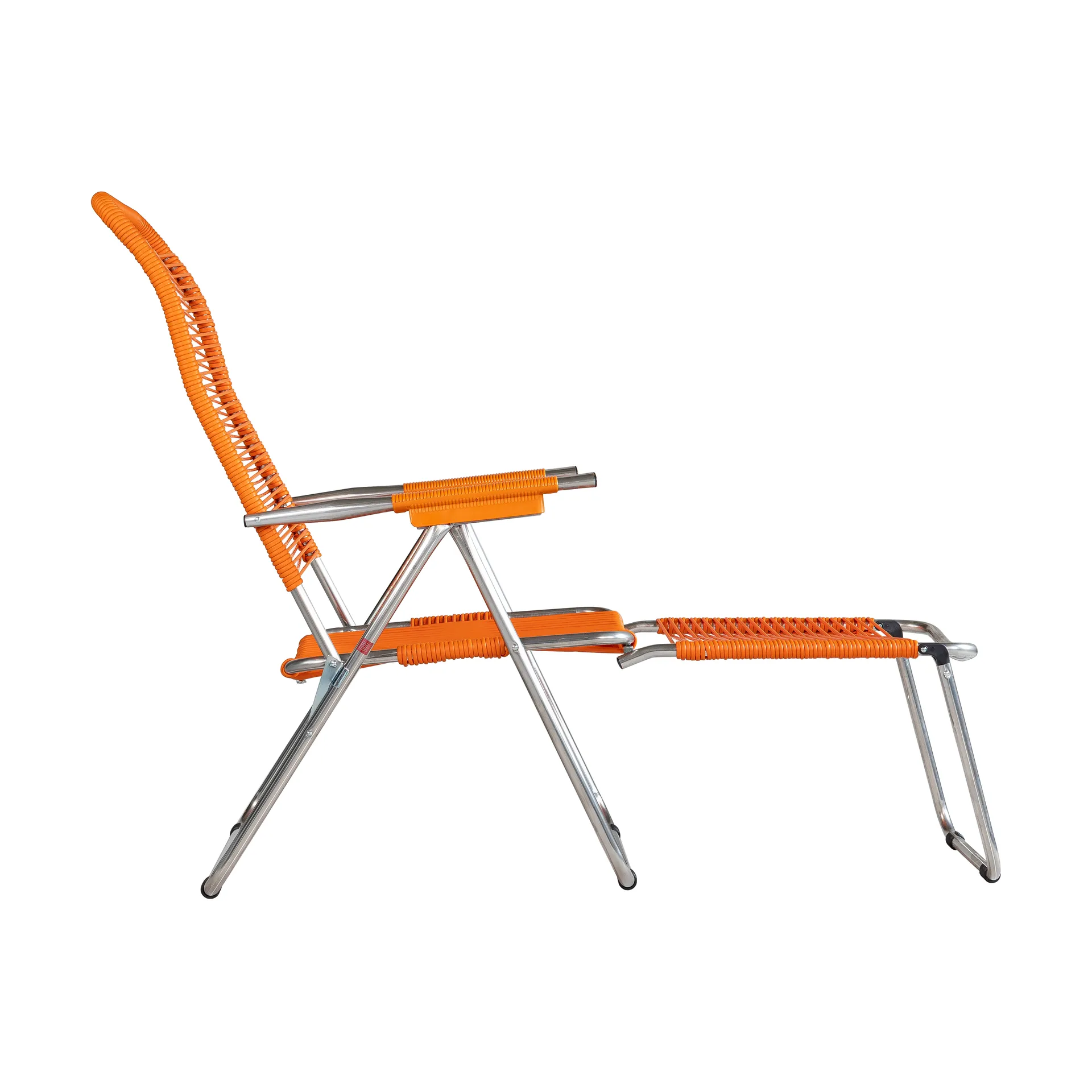 Spaghetti sun lounger with footrest, Orange Fiam