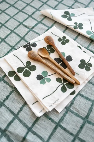 Clover napkin 25 pack - White-green - Fine Little Day