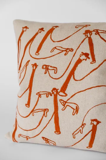 Dog walk cushion cover 48x48 cm - Natural-orange - Fine Little Day