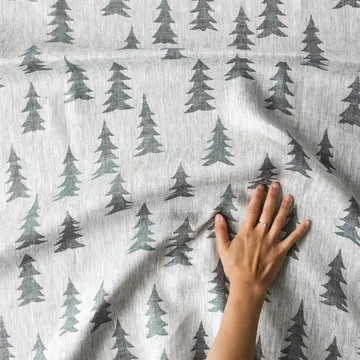 Gran linen fabric - dark green-white - Fine Little Day
