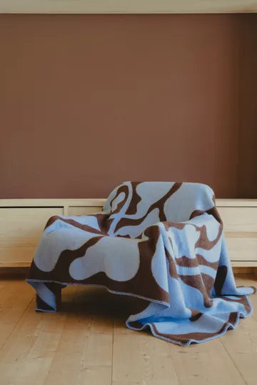 Leaves felt 130x180 cm - Blue-brown - Fine Little Day