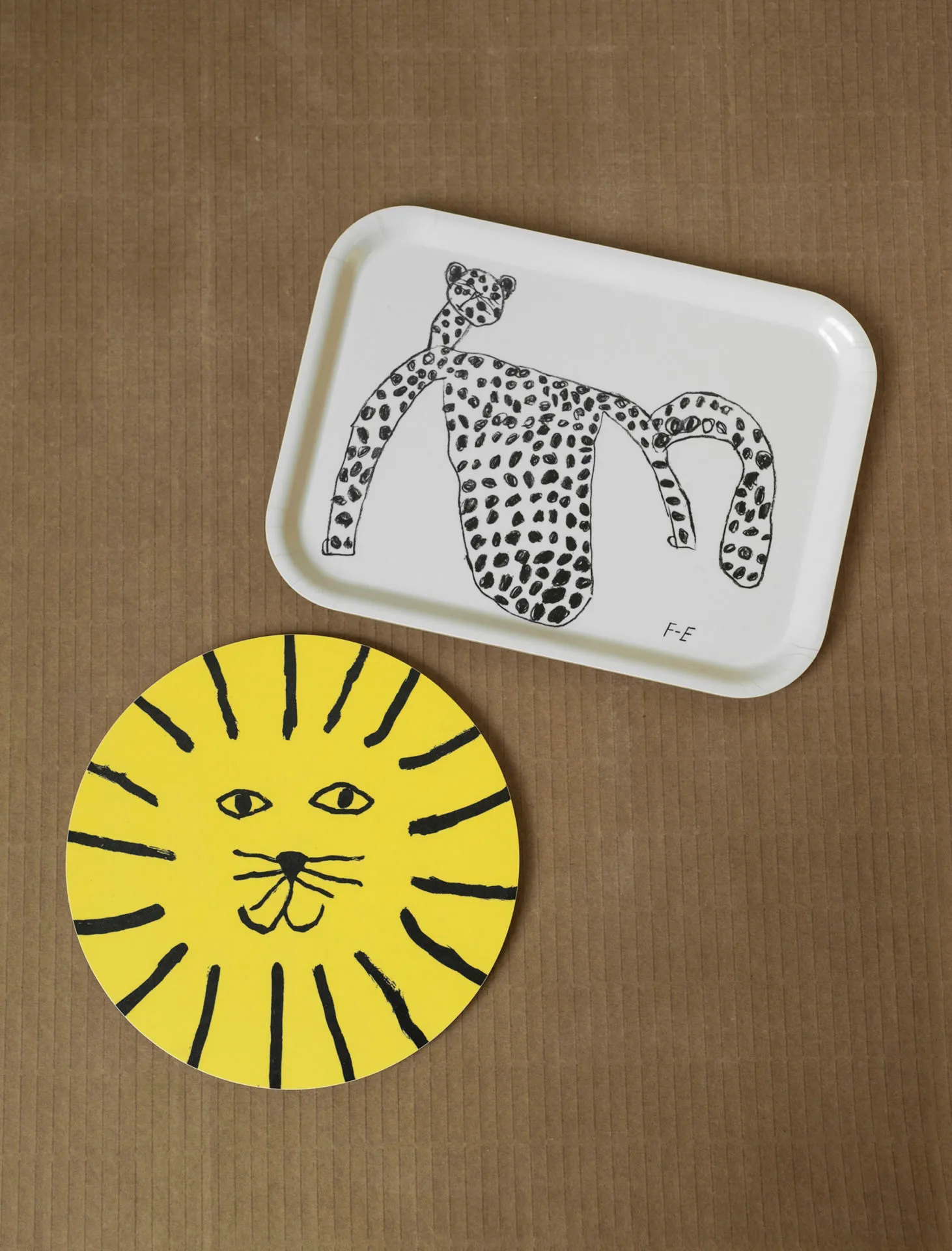 Lion coaster Ø21 cm, Yellow Fine Little Day