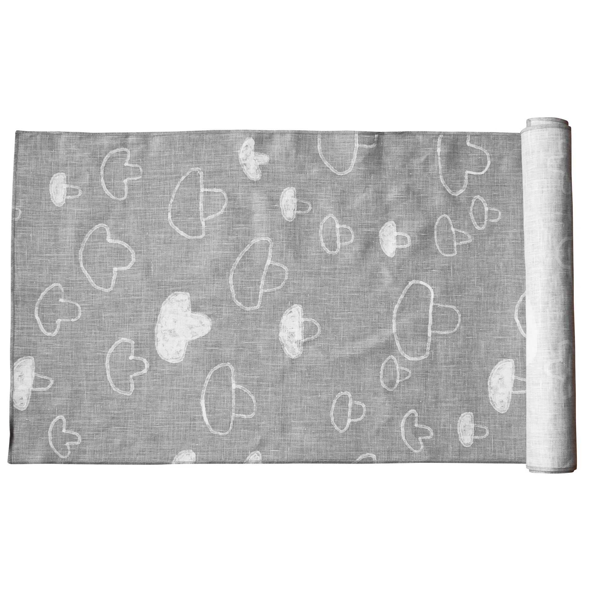 Mushroom tablerunner linen, grey Fine Little Day