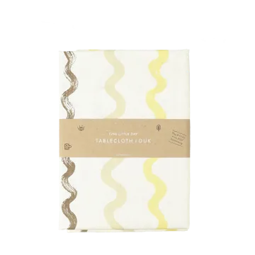 Randig table cloth 149x250 cm - White-yellow - Fine Little Day