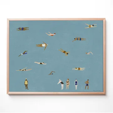 Swimmers poster - Blue, 40x50 cm - Fine Little Day