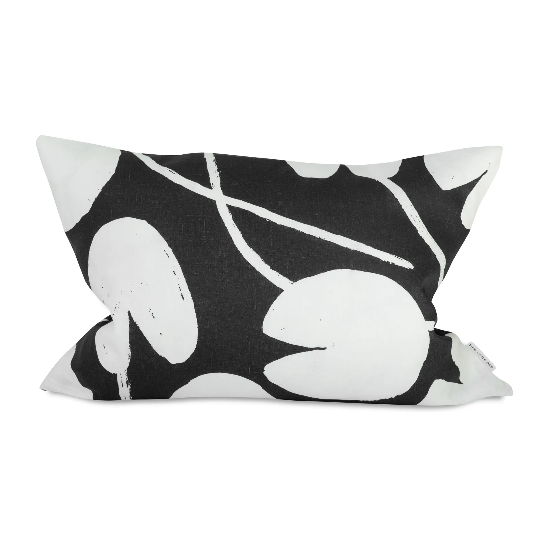 Water lilies pillowcase 48x68 cm, Midnight blue-white Fine Little Day