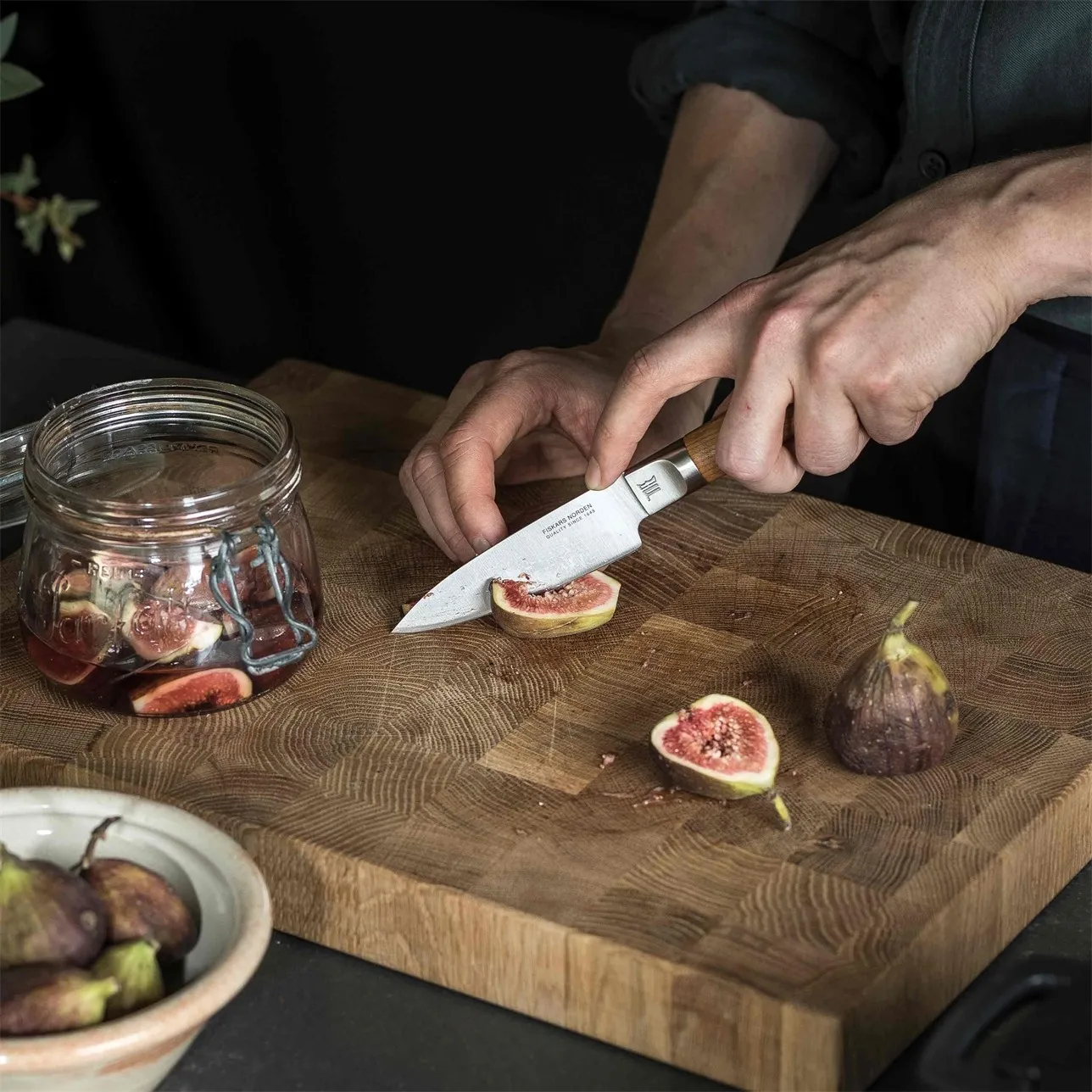 Norden chef's knife + vegetable knife set, 2 pieces, Stainless steel-birch Fiskars
