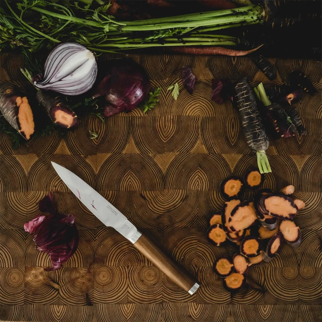 Norden chef's knife + vegetable knife set, 2 pieces, Stainless steel-birch Fiskars