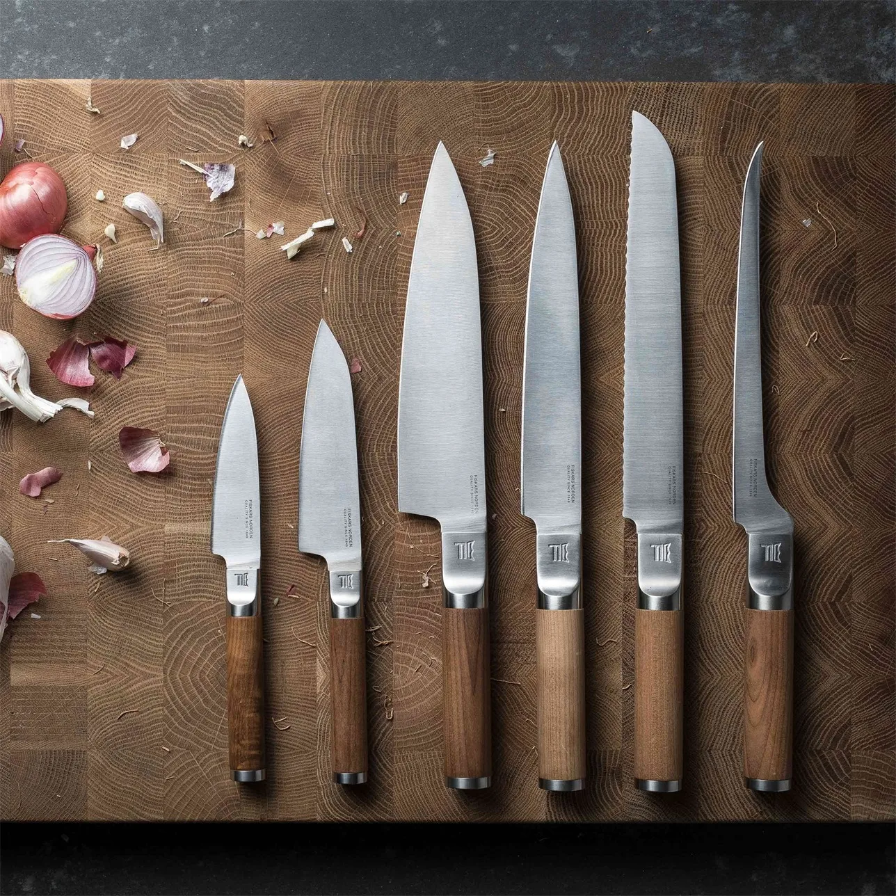 Norden chef's knife + vegetable knife set, 2 pieces, Stainless steel-birch Fiskars