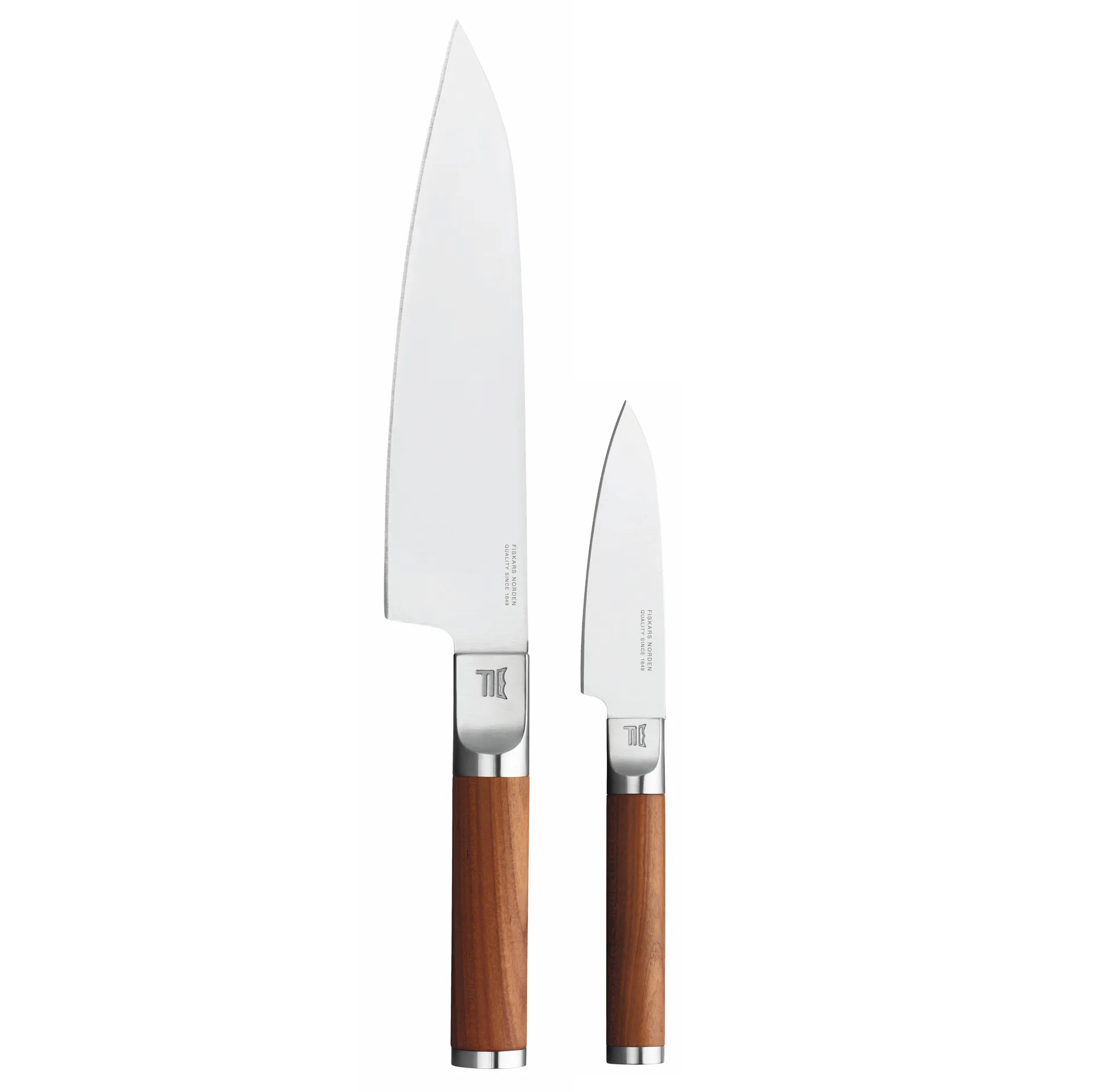 Norden chef's knife + vegetable knife set, 2 pieces, Stainless steel-birch Fiskars