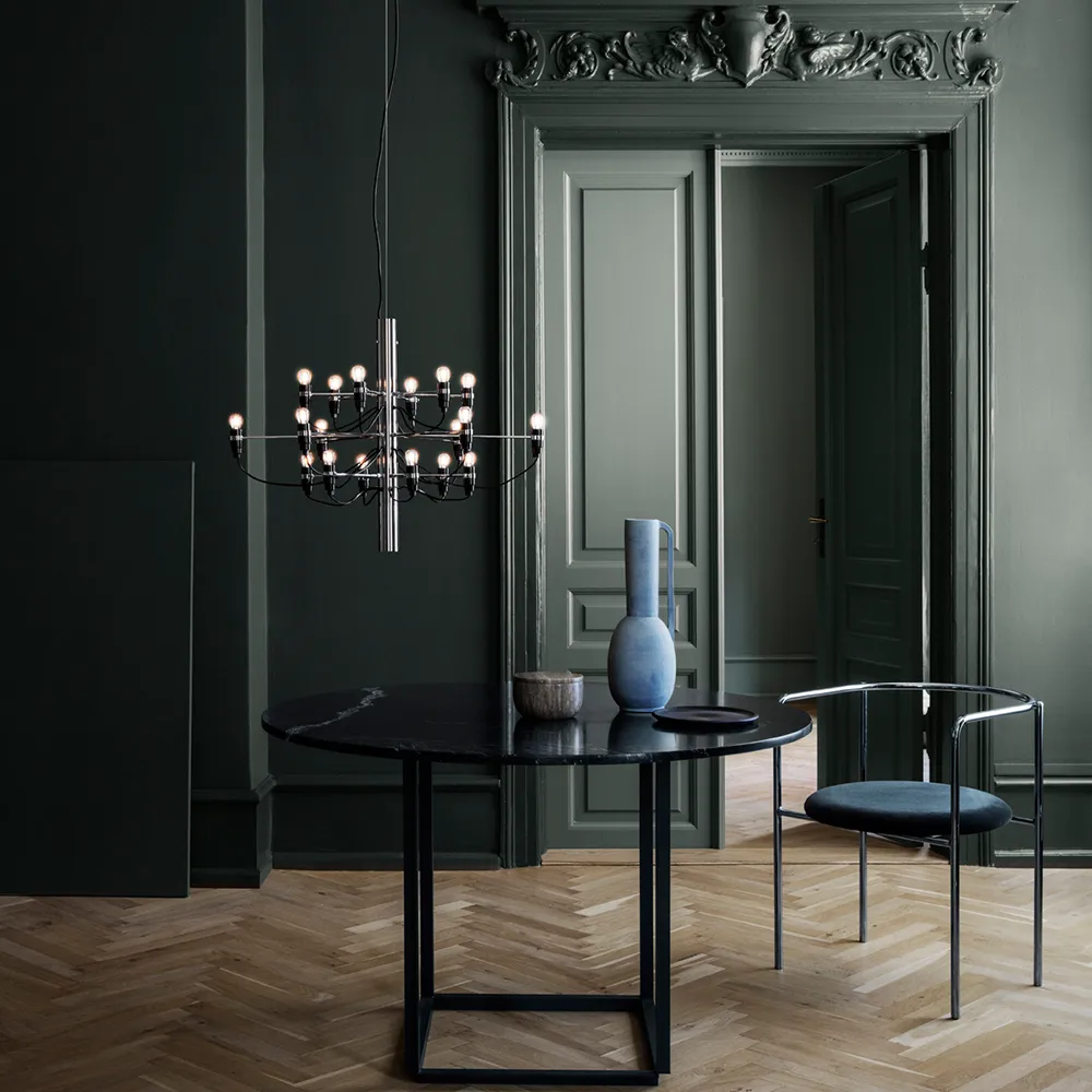 2097 Sarfatti chandelier, Chrome 18 lamps Flos