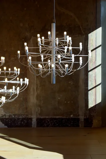2097 Sarfatti chandelier - Matte White 30 lamps - Flos