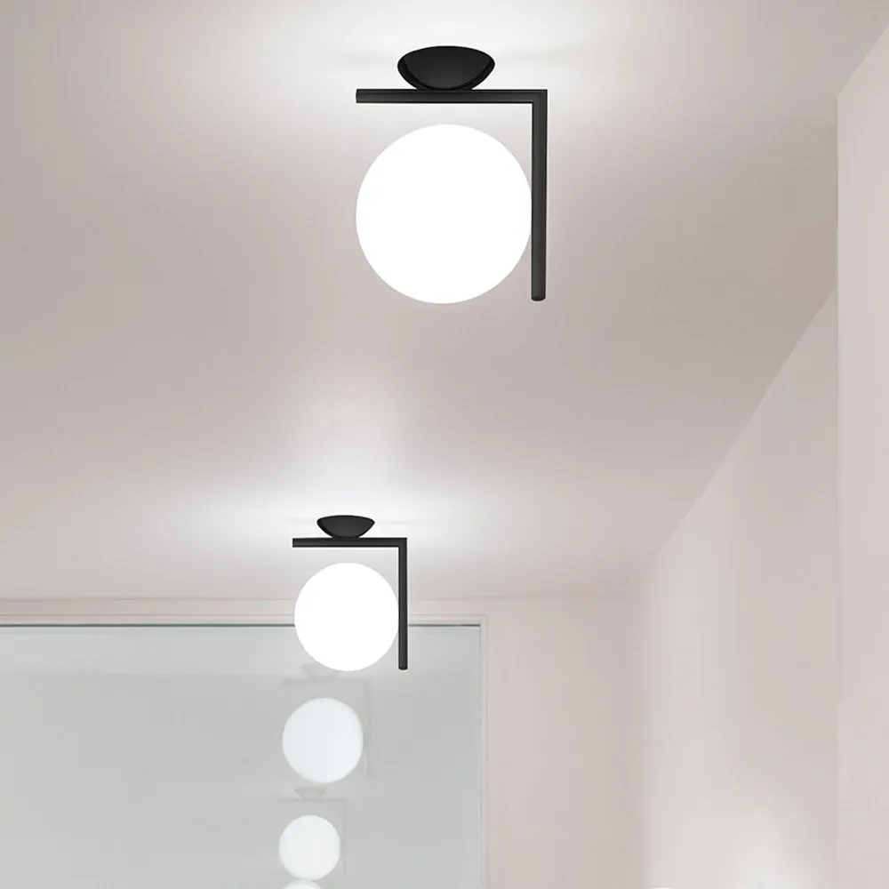 IC lights C/W2 wall lamp, Black, opal Flos