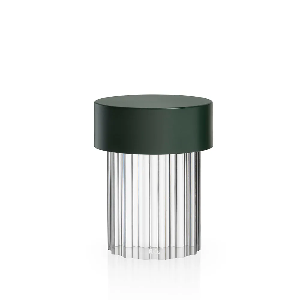 Last Order Fluted IP55 table lamp, Green Flos