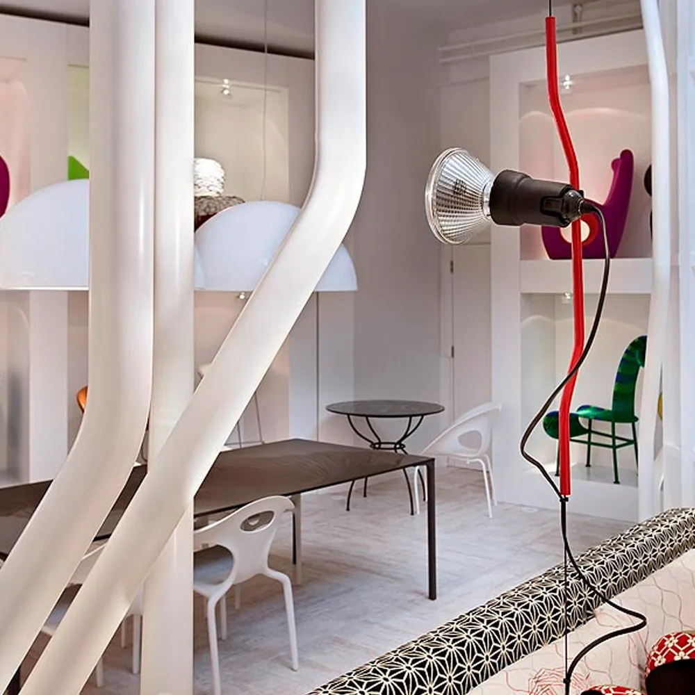Parentesi floor and ceiling lamp dimmable, Red Flos