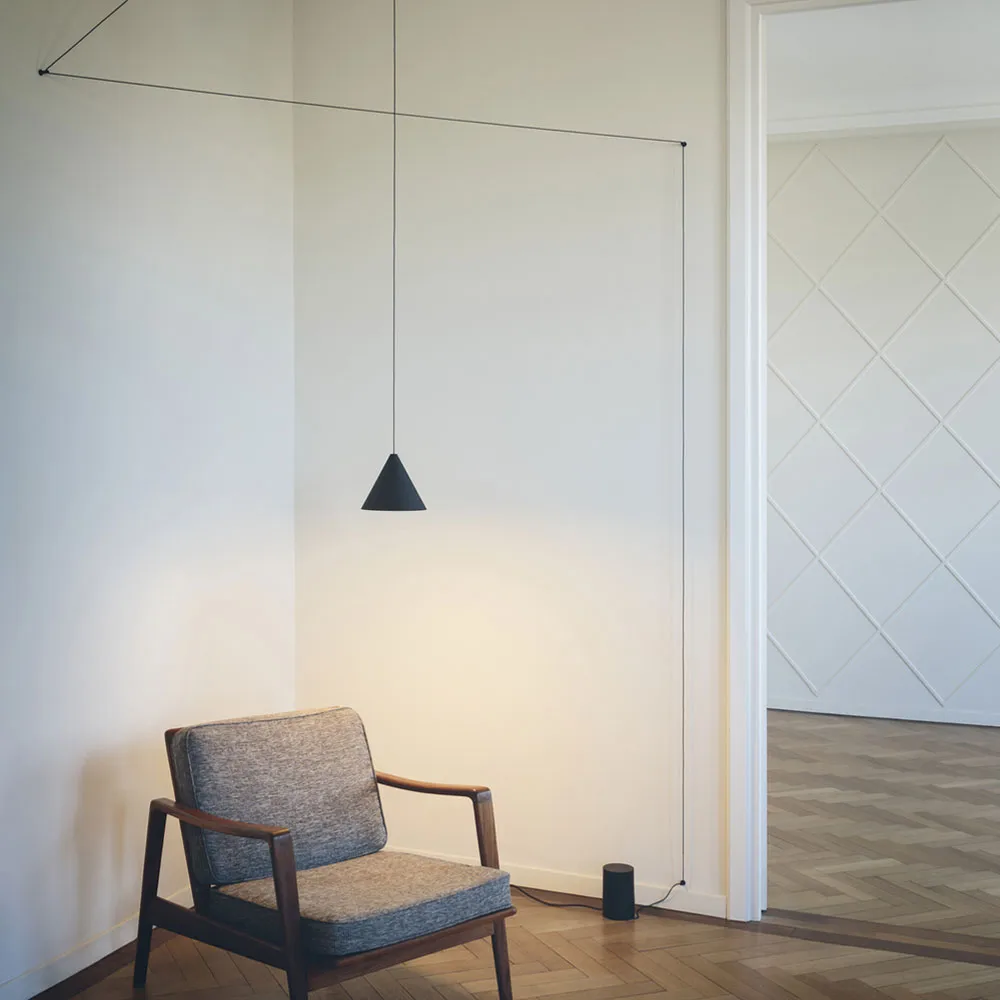String Light Cone pendant, Blue, 12 m cable Flos