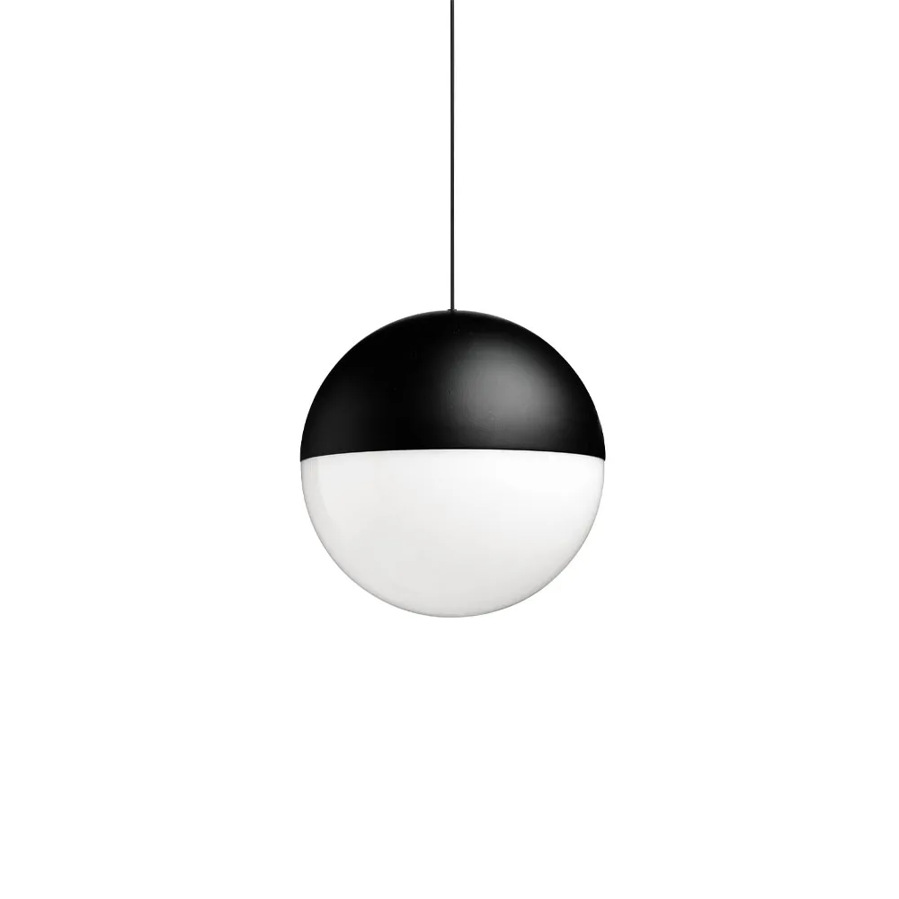 String Light Sphere pendant, Black, 22 m cable Flos