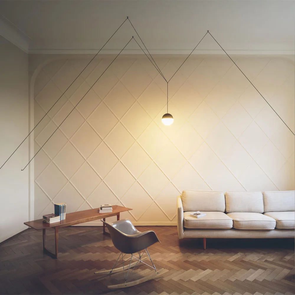 String Light Sphere pendant, Blue, 12 m cable Flos