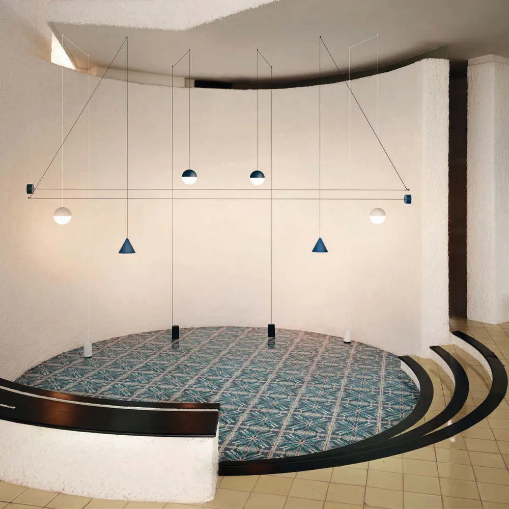 String Light Sphere pendant, White, 22 m cable Flos