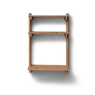 Beam Office Shelf with desk - Deep brown pine, 60x90.5x40 cm - Form & Refine