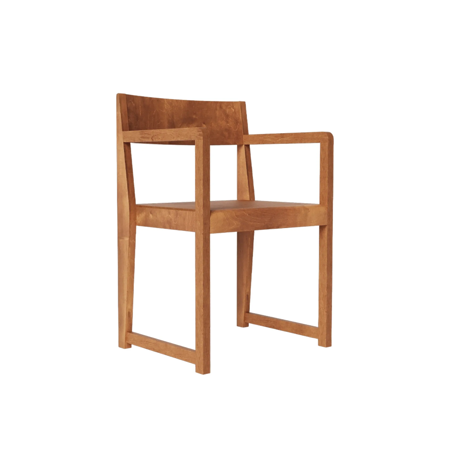 Armrest Chair 01 armchair, Dark brown birch FRAMA