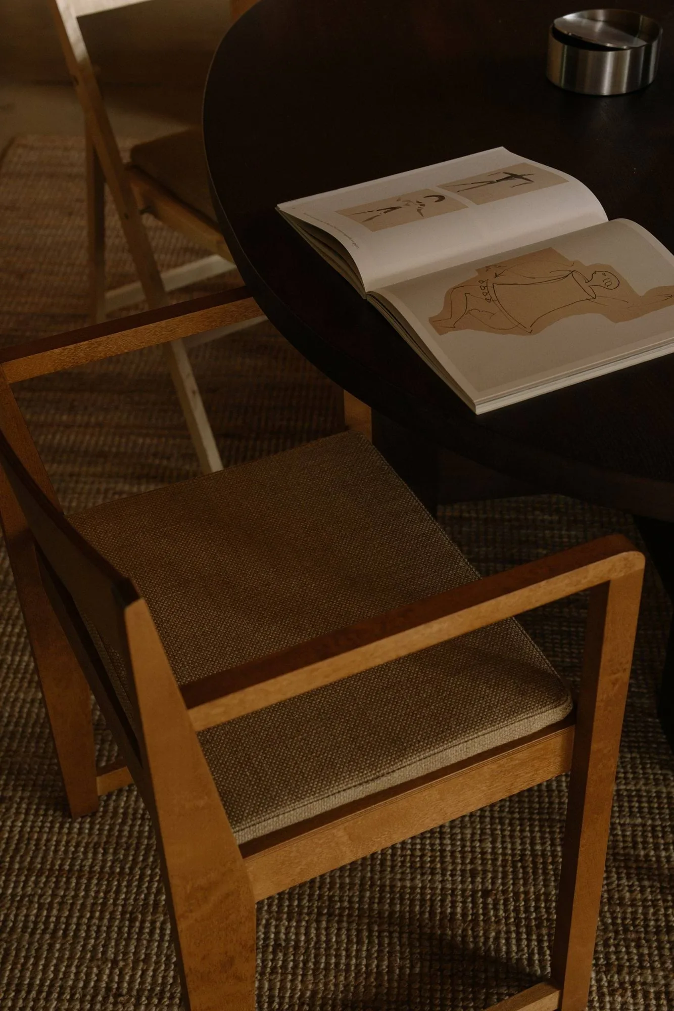 Armrest Chair 01 armchair, Dark brown birch FRAMA