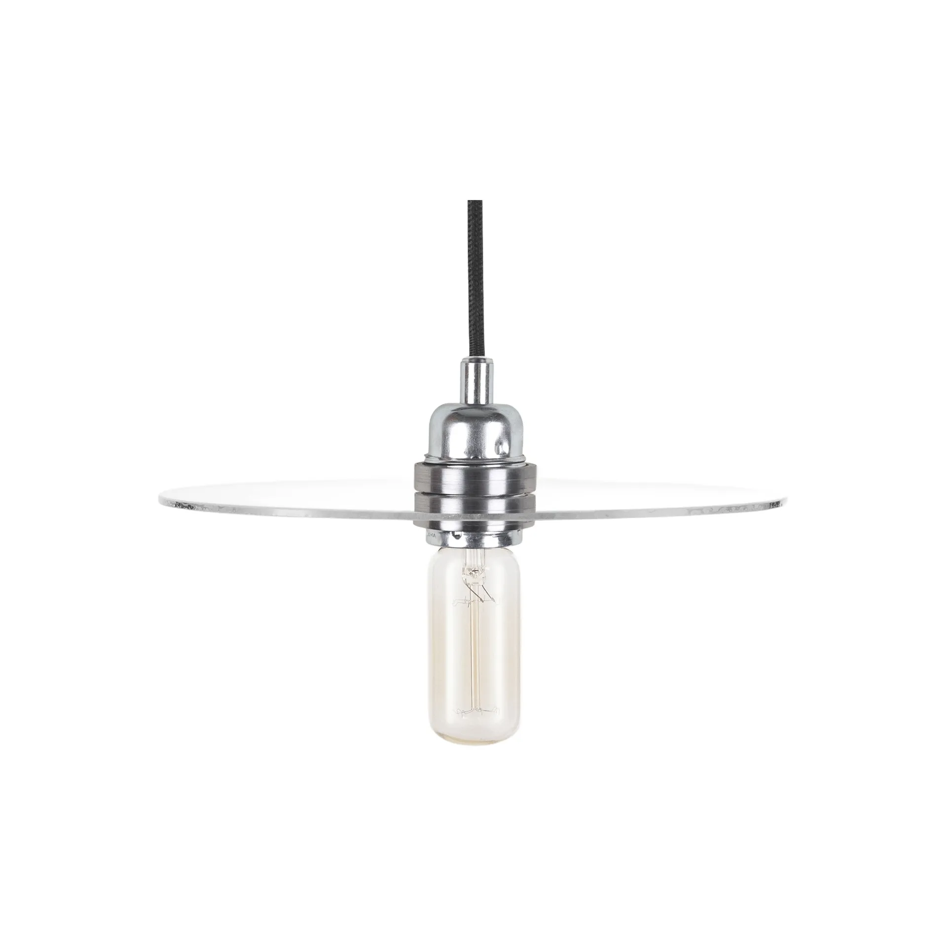 Circle Shade pendant light, Clear glass-steel, Ø25 cm FRAMA