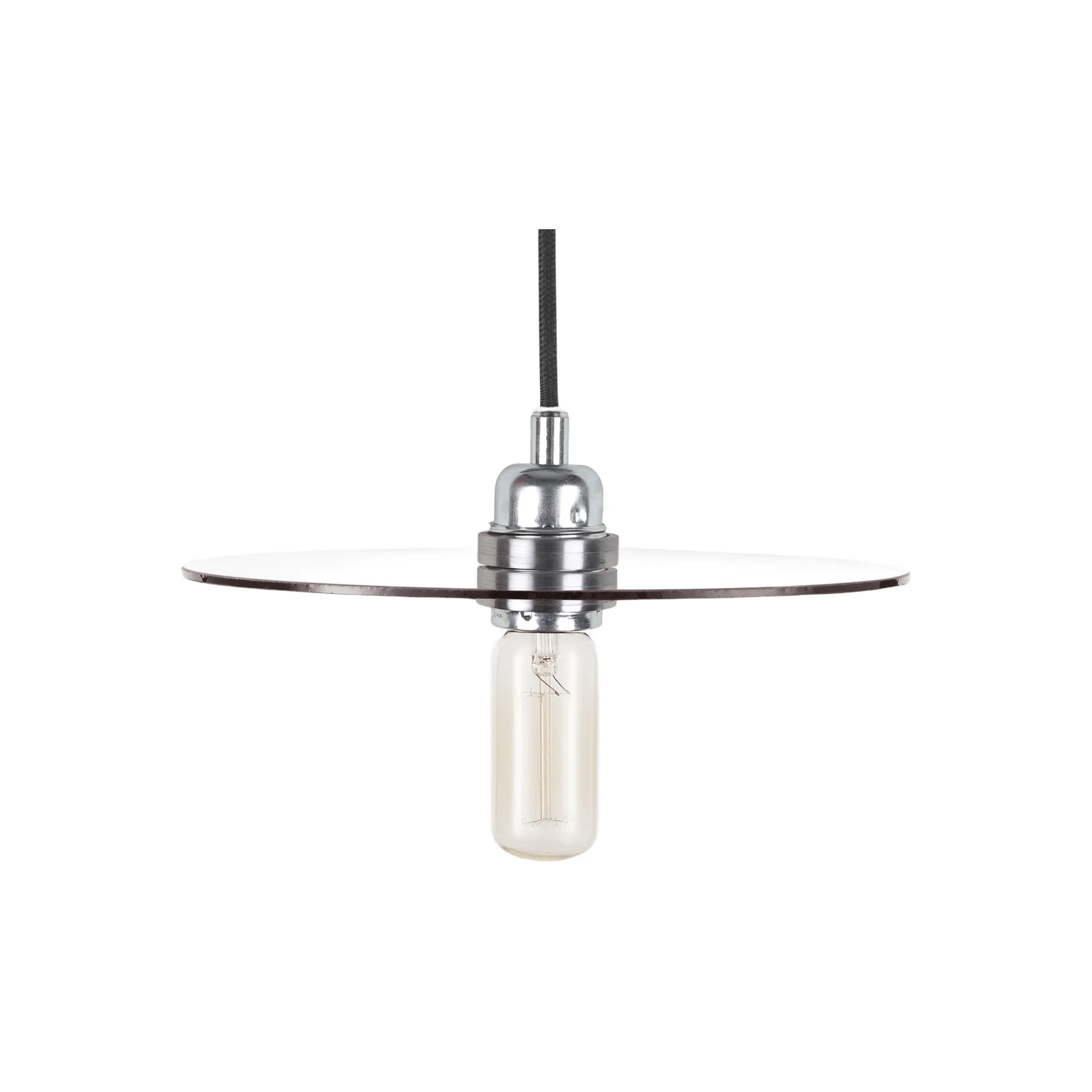 Circle Shade pendant light, Smoked glass-steel, Ø25 cm FRAMA